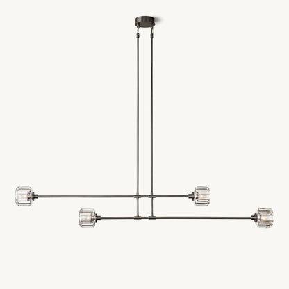 Demaret Sculpted Crystal Mobile Linear Chandelier 72"