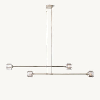Demaret Sculpted Crystal Mobile Linear Chandelier 72"