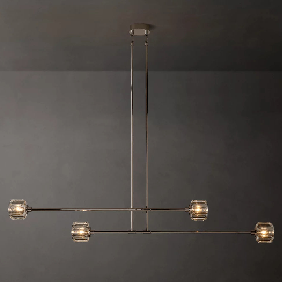 Demaret Sculpted Crystal Mobile Linear Chandelier 54"