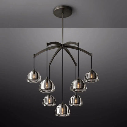 Hemisphere Delicate Crystal Round Chandelier 36"
