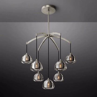 Hemisphere Delicate Crystal Round Chandelier 36"