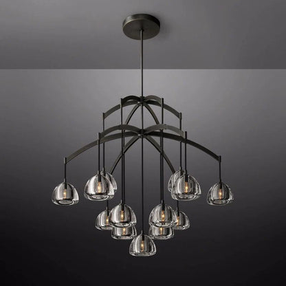 Hemisphere Delicate Crystal Round Chandelier 48"