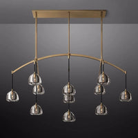Hemisphere Delicate Crystal Linear Chandelier 72"