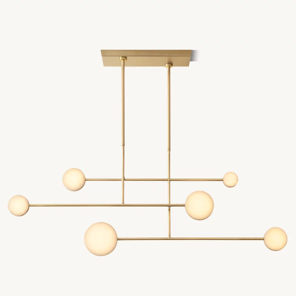 Alexander Floating Alabaster Linear Chandelier 54"