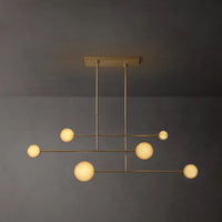 Alexander Floating Alabaster Linear Chandelier 54"