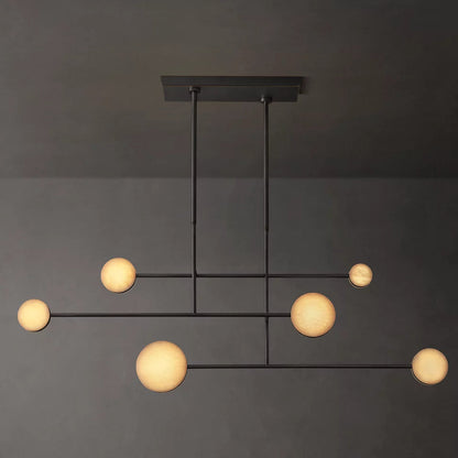 Alexander Floating Alabaster Linear Chandelier 54"