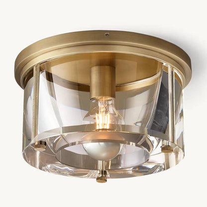 Savile Crystal Block Round Flush Mount