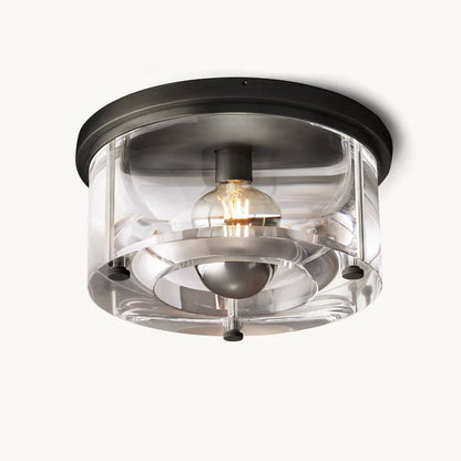 Savile Crystal Block Round Flush Mount