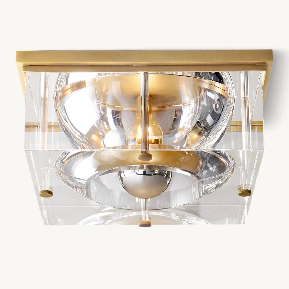 Savile Crystal Block Square Flush Mount