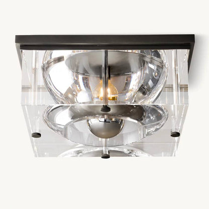 Savile Crystal Block Square Flush Mount