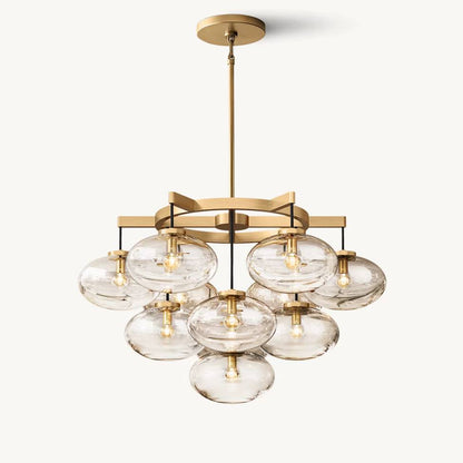 Cabrette Float Glass Round Chandelier 36"