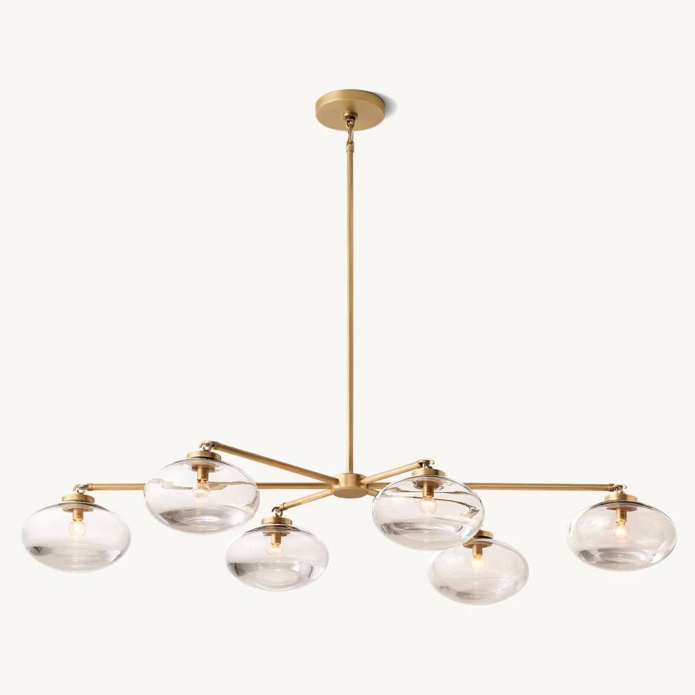 Cabrette Float Glass Mobile Linear Chandelier 72"