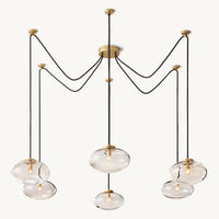 Cabrette Float Glass Suspended Chandelier 84"