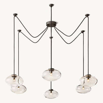 Cabrette Float Glass Suspended Chandelier 84"