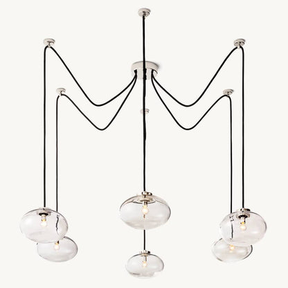 Cabrette Float Glass Suspended Chandelier 84"