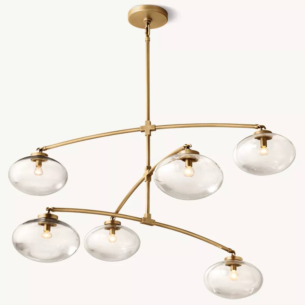 Cabrette Float Glass Mobile Round Chandelier 60"
