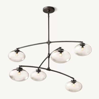 Cabrette Float Glass Mobile Round Chandelier 48"