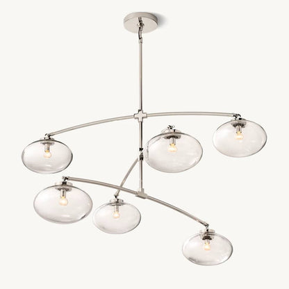 Cabrette Float Glass Mobile Round Chandelier 60"