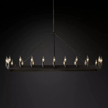 Camino Vintage Industrial Rectangle Chandelier 52"