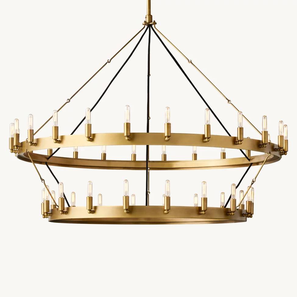 Camino Vintage Industrial Two-Tier Chandelier 38"