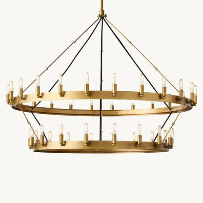 Camino Vintage Industrial Two-Tier Chandelier 63"