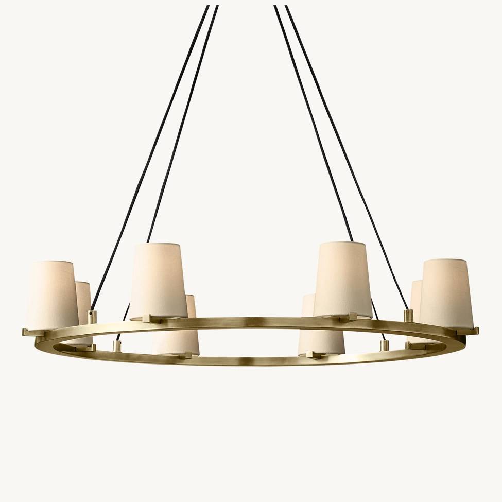 Pauillac Fabric Shade Round Chandelier 36"