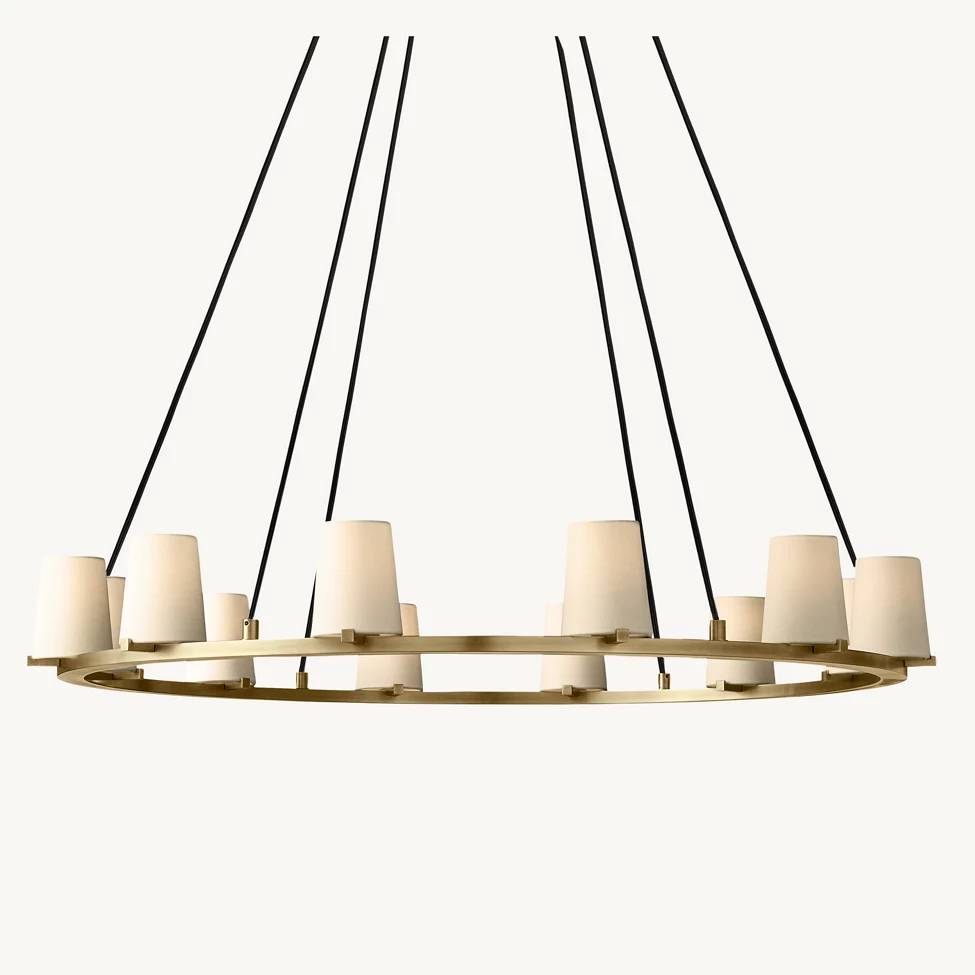 Pauillac Fabric Shade Round Chandelier 48"
