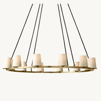 Pauillac Fabric Shade Round Chandelier 48"