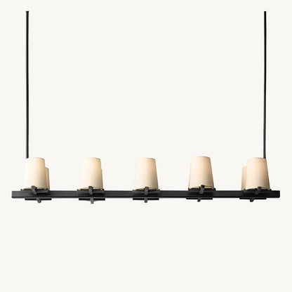 Pauillac Fabric Shade Linear Chandelier 49"