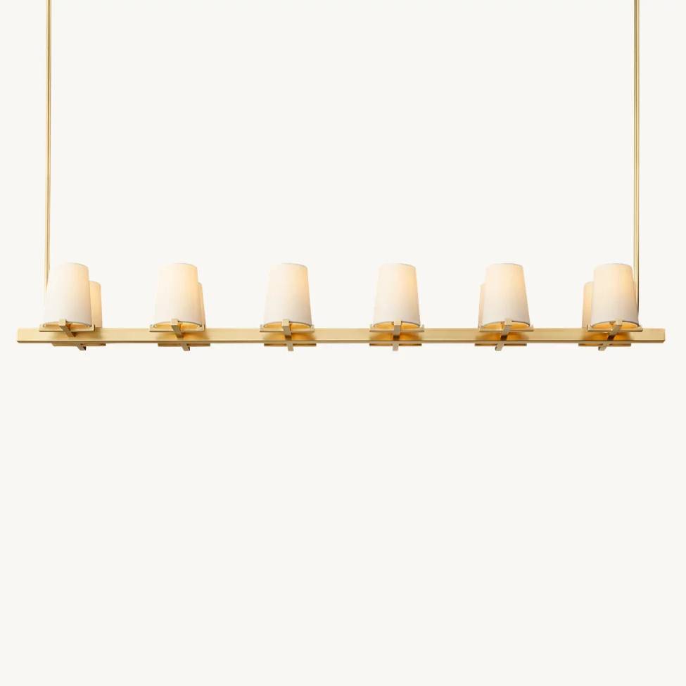 Pauillac Fabric Shade Linear Chandelier 60"