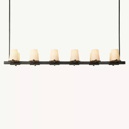 Pauillac Fabric Shade Linear Chandelier 60"