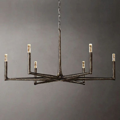 Thaddeus Artisan Forged Round Chandelier 48"