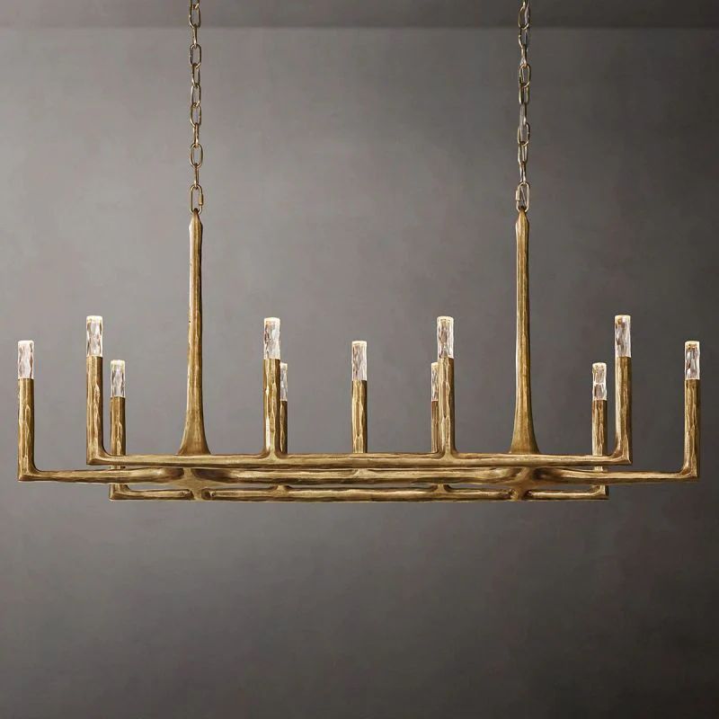 Thaddeus Artisan Forged Linear Chandelier 54"