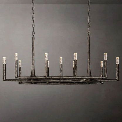 Thaddeus Artisan Forged Linear Chandelier 54"