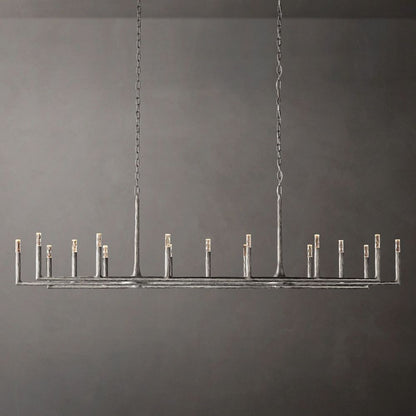 Thaddeus Artisan Forged Linear Chandelier 96"