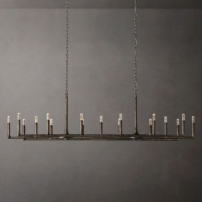 Thaddeus Artisan Forged Linear Chandelier 96"