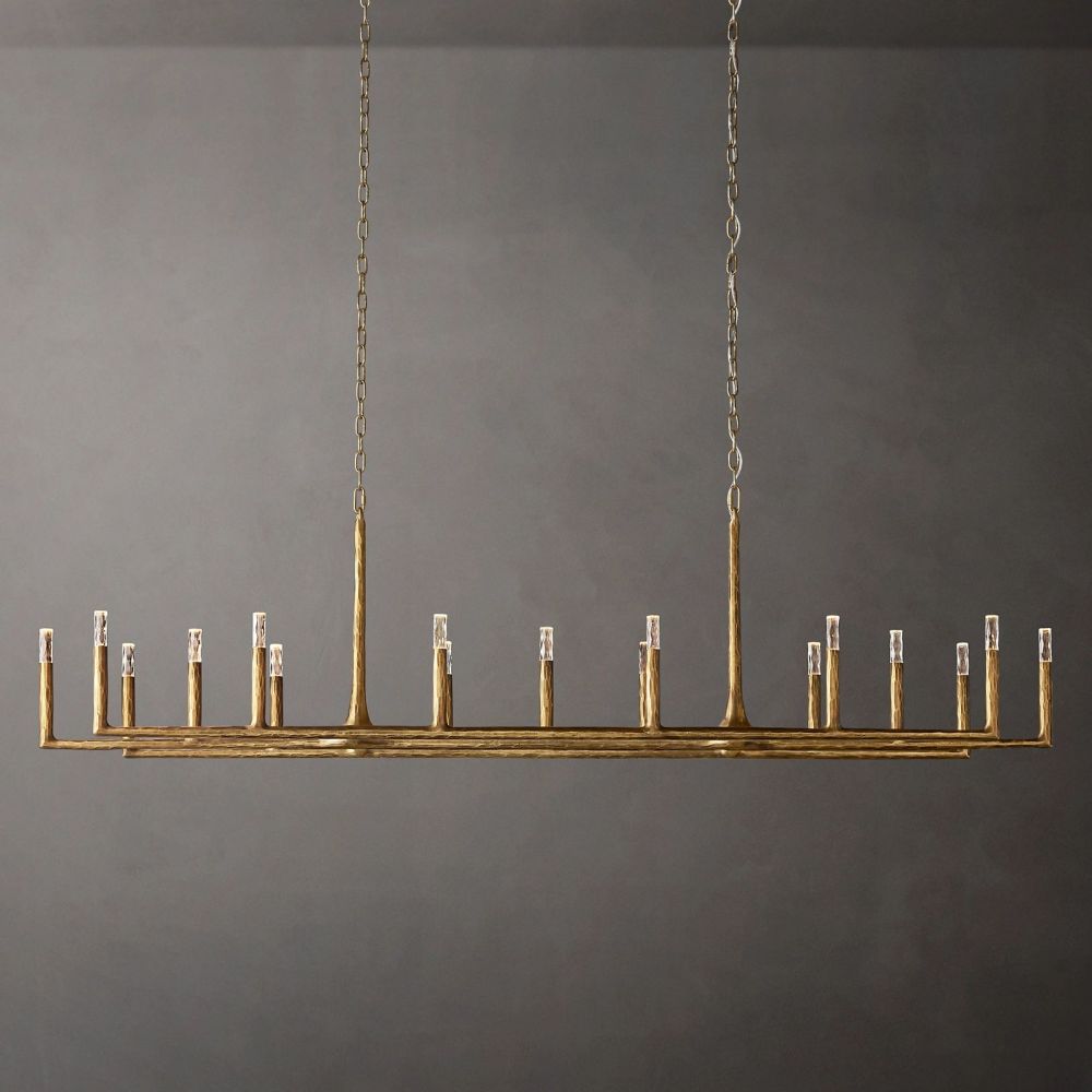 Thaddeus Artisan Forged Linear Chandelier 96"
