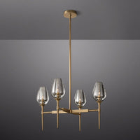 Tulip Crystal Petal Round Chandelier 27"