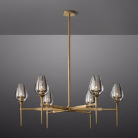 Tulip Crystal Petal Round Chandelier 42"