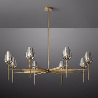Tulip Crystal Petal Round Chandelier 54"