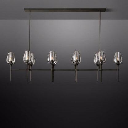 Tulip Crystal Petal Round Chandelier 65"