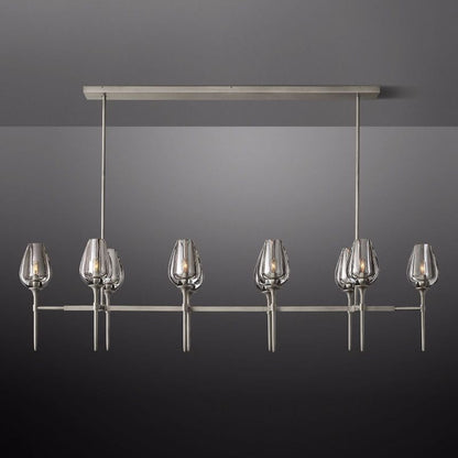 Tulip Crystal Petal Round Chandelier 65"