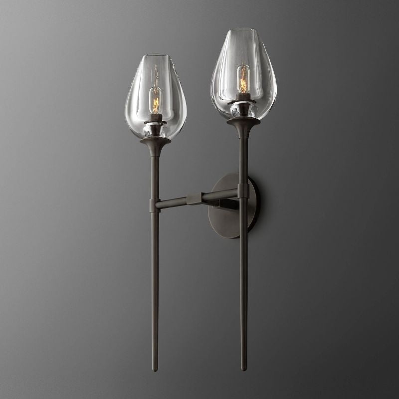 Tulip Crystal Petal Double Wall Sconce