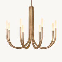 Rousselin Midcentury Sleek Round Chandelier 38"