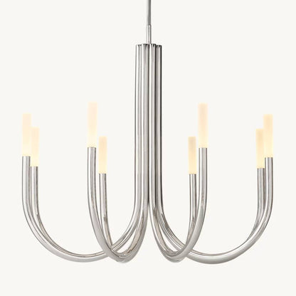 Rousselin Midcentury Sleek Round Chandelier 38"