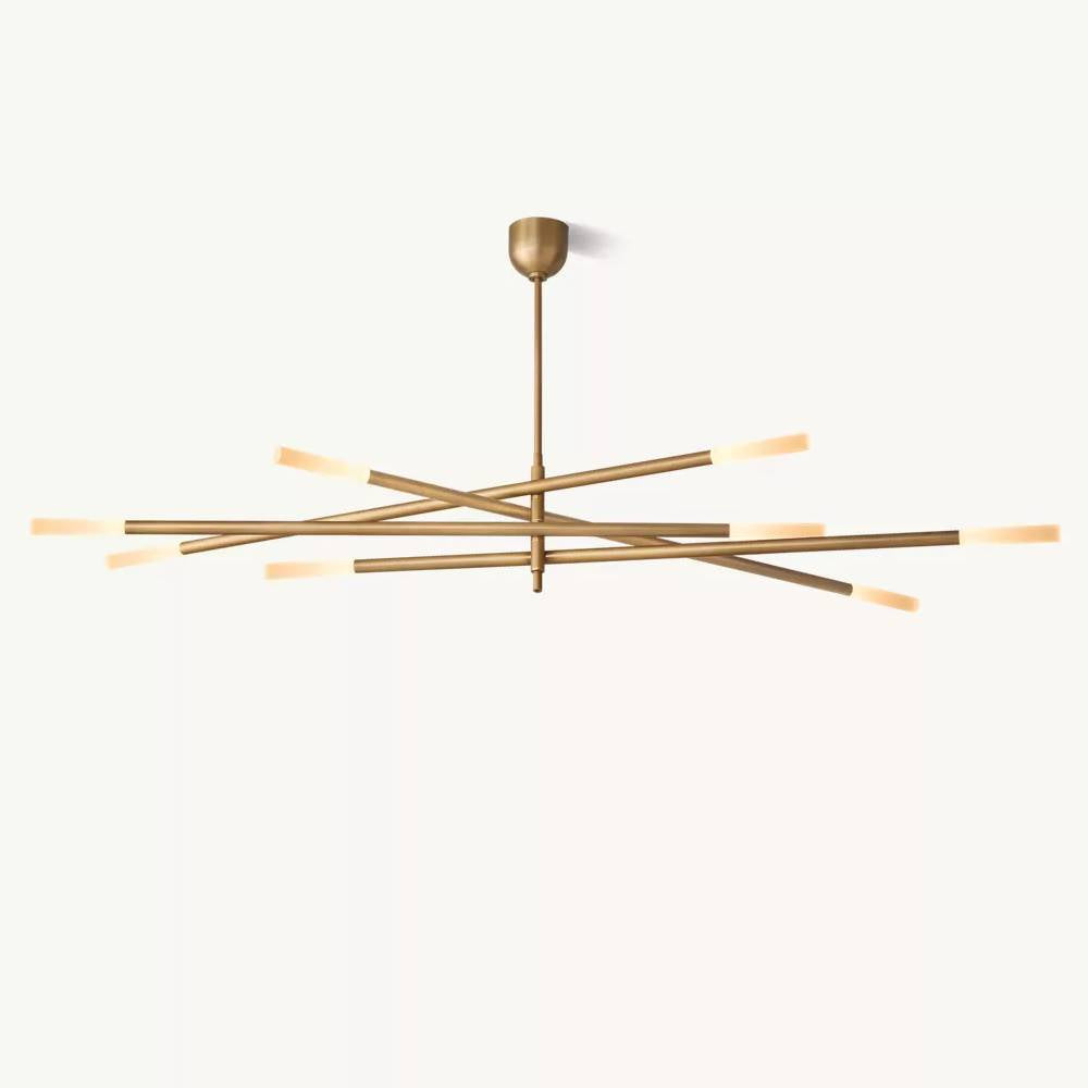 Rousselin 8-Light Mobile Rod Chandelier 65"