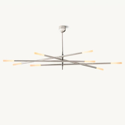 Rousselin 8-Light Mobile Rod Chandelier 65"
