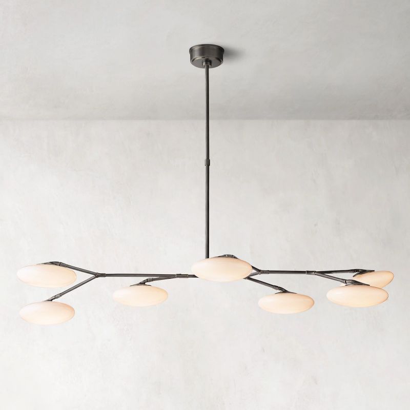Sylvaine Frosted Glass Linear Chandelier 60"