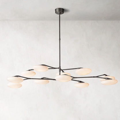 Sylvaine Frosted Glass Two-Tier Chandelier 65"