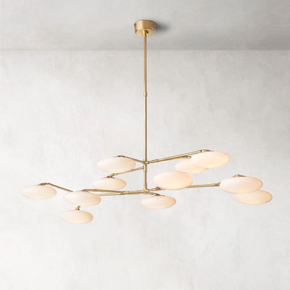 Sylvaine Frosted Glass Two-Tier Chandelier 65"
